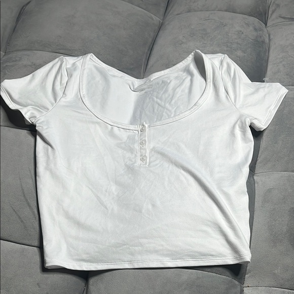 Hollister White Scoop Neck Women's Top size small - Picture 1 of 6